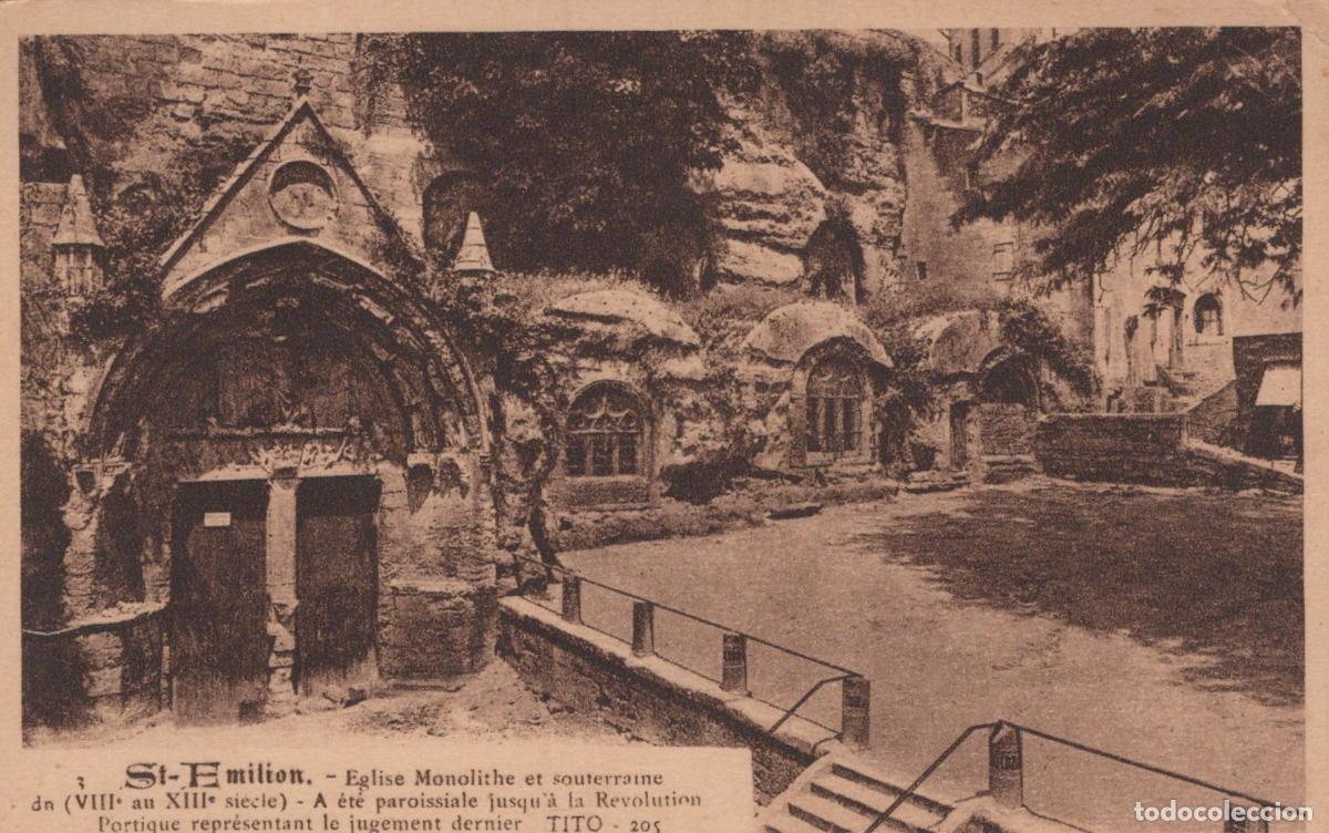 Postkarten: France Saint &Eacute;milion &Eacute;glise Monolithe Architecture Rupestre Unposted *YAB938
