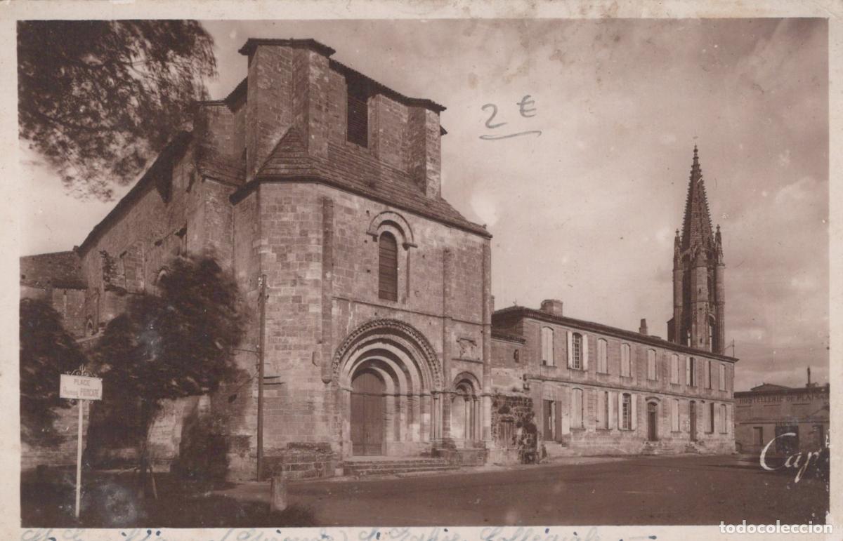 Postkarten: France St Emilion &Eacute;glise Coll&eacute;giale Architecture Religieuse Real Photo *YAB948