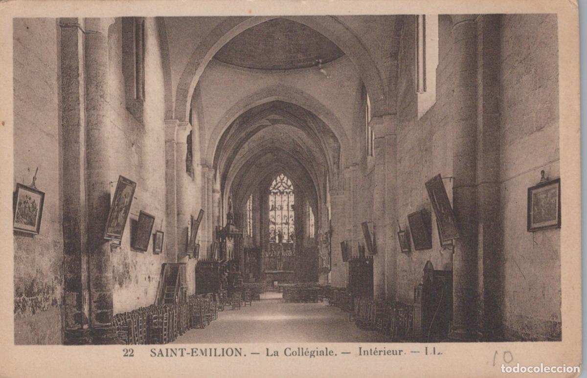 Postkarten: France Saint Emilion Coll&eacute;giale Int&eacute;rieur Gothique Unposted *YAB961