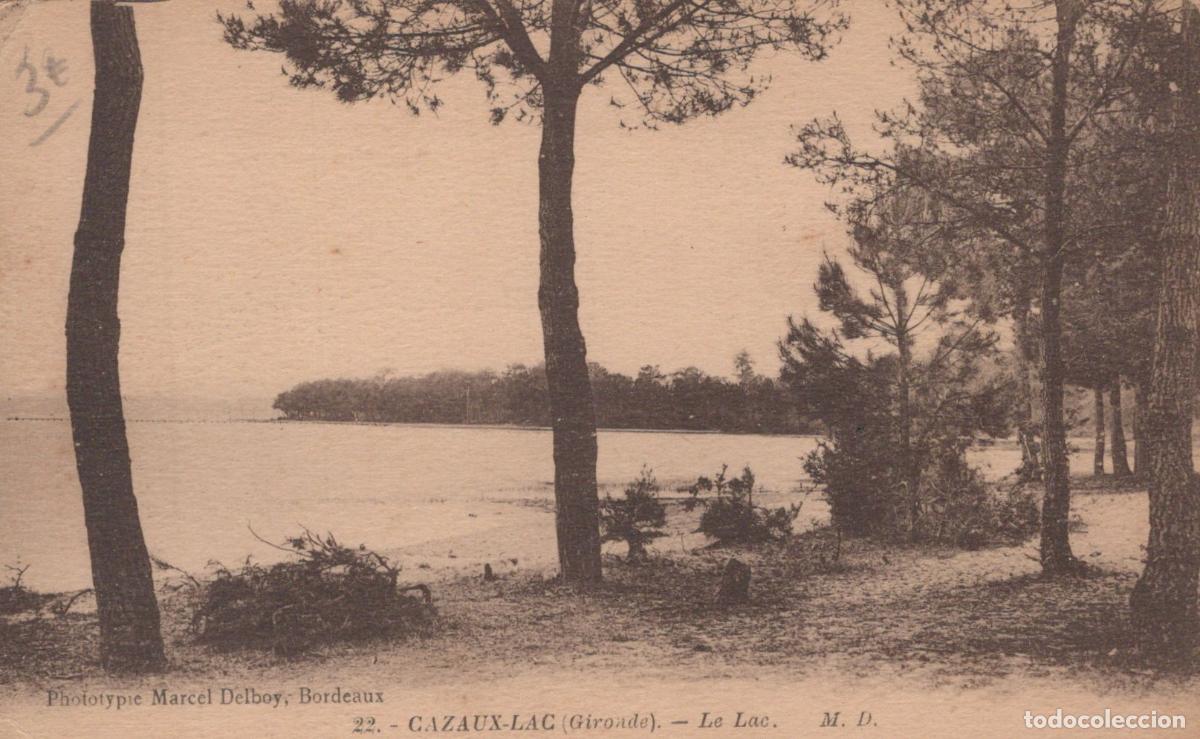 Postkarten: France Cazaux Lac Lac Paysage Bois&eacute; Avec Pins *YAB686