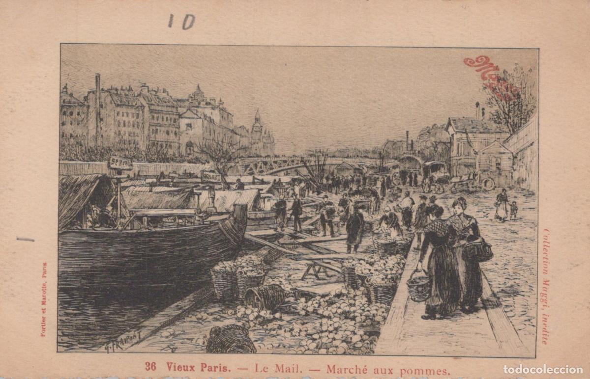 Postais: France Paris &Icirc;le de March&eacute; Aux Pommes Bord de Seine *YAB703