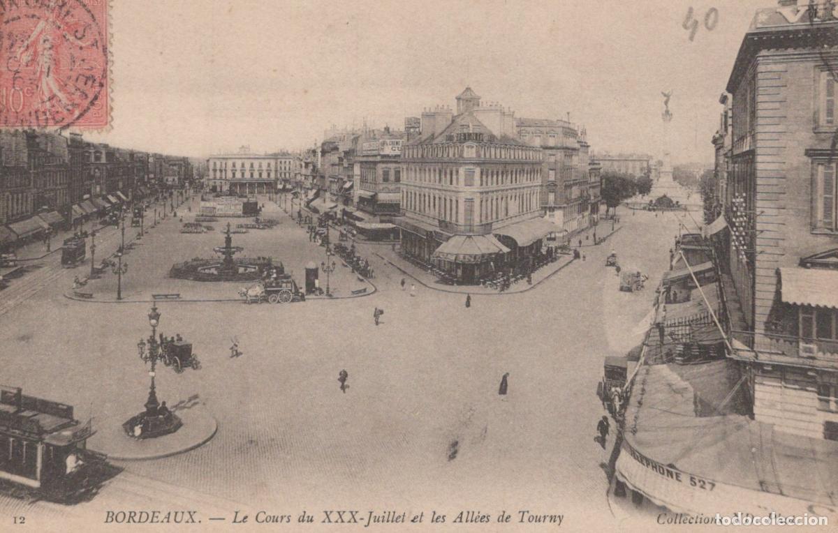 Postkarten: France Bordeaux Cours du XXX Juillet et All&eacute;es de Tourny Tramways *YAB728