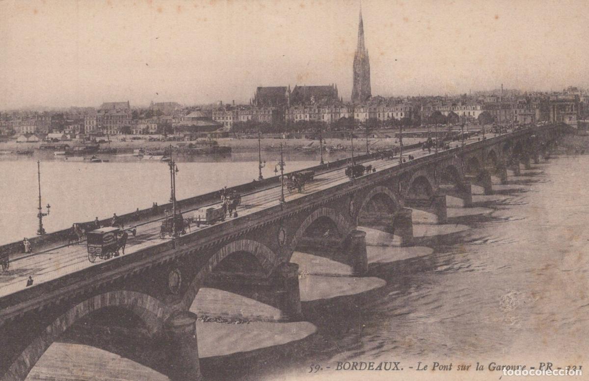 Postcards: France Bordeaux Pont de Pierre Garonne Architecture *YAB736