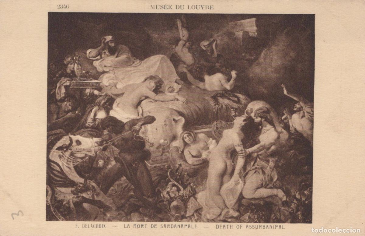 Cartoline: France Paris &Icirc;le de Louvre Mort de Sardanapale Delacroix Unposted *YAB744