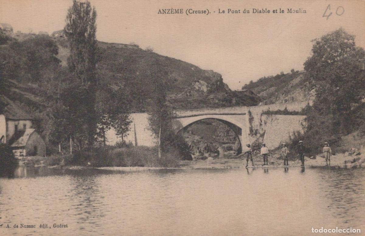 Postcards: France Anz&ecirc;me Pont du Diable et Moulin Paysage Fluvial *YAB790