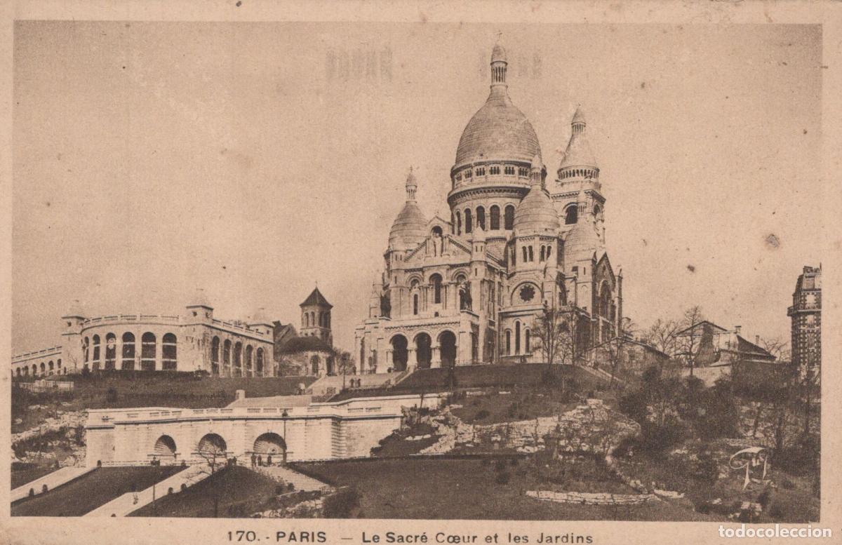 Postcards: France Paris &Icirc;le de Sacr&eacute; C&oelig;ur Jardins Architecture Religieuse Avec *YAB887