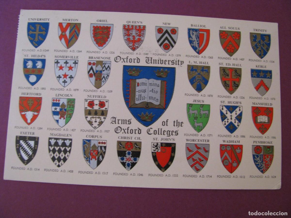 Postales: POSTAL DE REINO UNIDO. OXFORD. ESCUDOS DE LA UNIVERSIDAD. CIRCULADA 1974