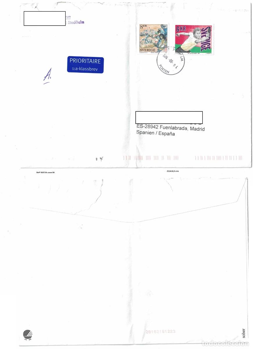 Postales: Cover sent from Sweden-Sverige to Madrid 4-8-2014