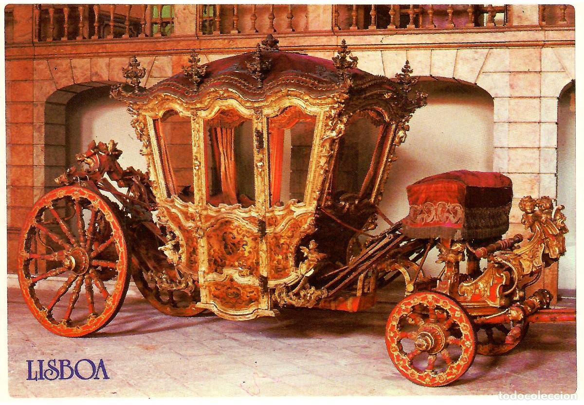 Postales: LISBOA. Portugal. Museo Nacional dos Coches. Coche do Rei D. Jo&acirc;o V. Sin circular. EDI&Ccedil;AO GRAPEMAR