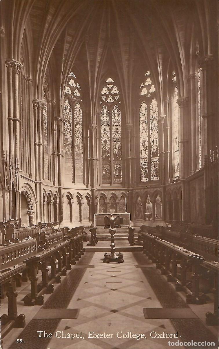 Postales: N&ordm; 55-OXFORD. England. The Chapel, Exeter College. Sin circular. PHOTO BY PENROSE & PALMER