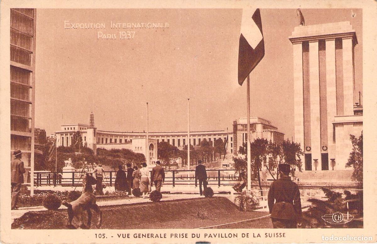 Postais: Postal de la Exposici&oacute;n Internacional de Par&iacute;s: Pabell&oacute;n de Suiza