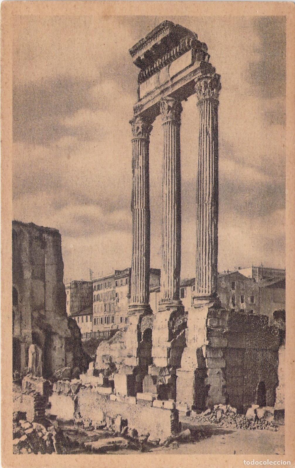Cartes Postales: Postal de Roma, Templo de C&aacute;stor y P&oacute;lux