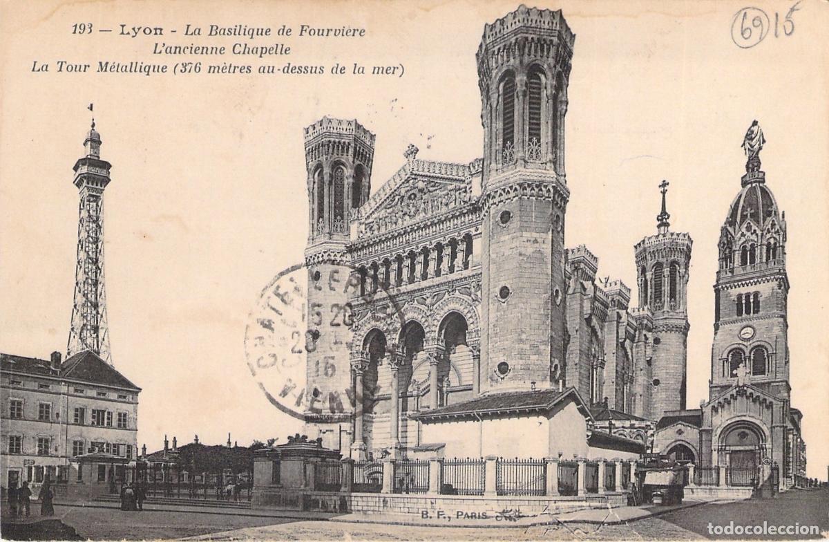 Cartes Postales: Postal de Lyon, Bas&iacute;lica de Fourvi&egrave;re y Tour M&eacute;tallique