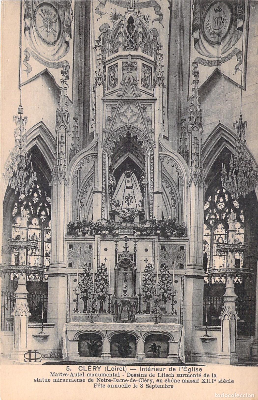 Postais: Postal de la iglesia de Notre-Dame de Clery en Francia