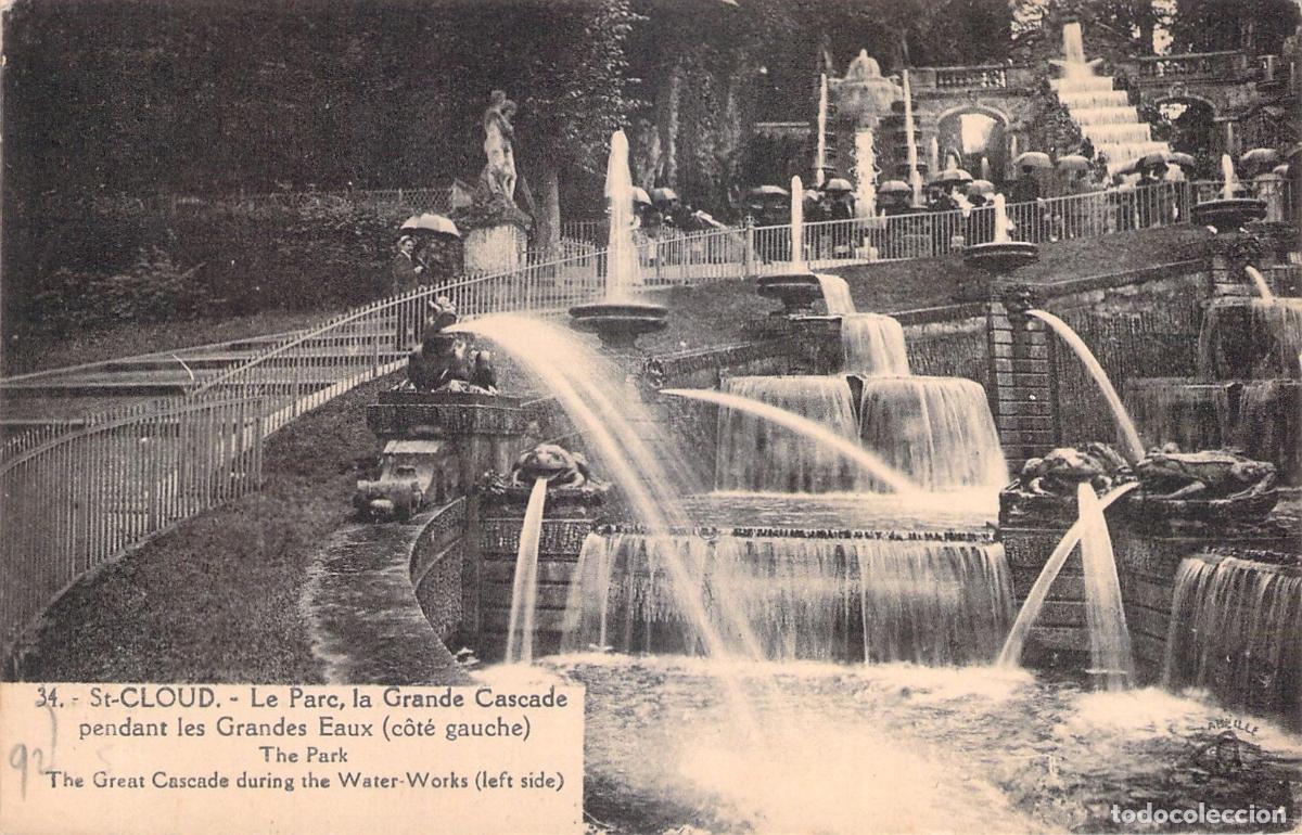 Cartes Postales: Postal de la Grande Cascade en el parque de Saint-Cloud, Francia
