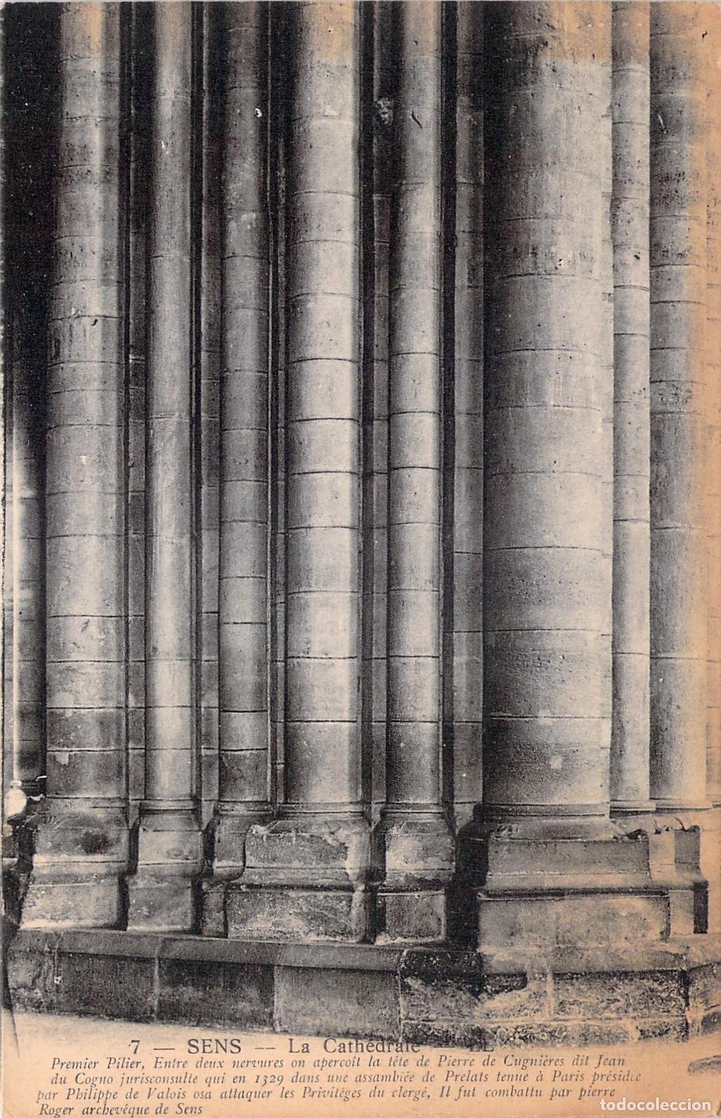 Cartes Postales: Postal de la Catedral de Sens, arquitectura g&oacute;tica en Francia