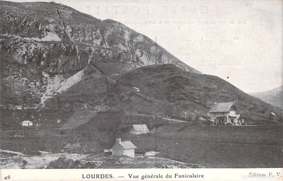 Cartes Postales: Postal de Lourdes, Francia, vista del funicular en la monta&ntilde;a