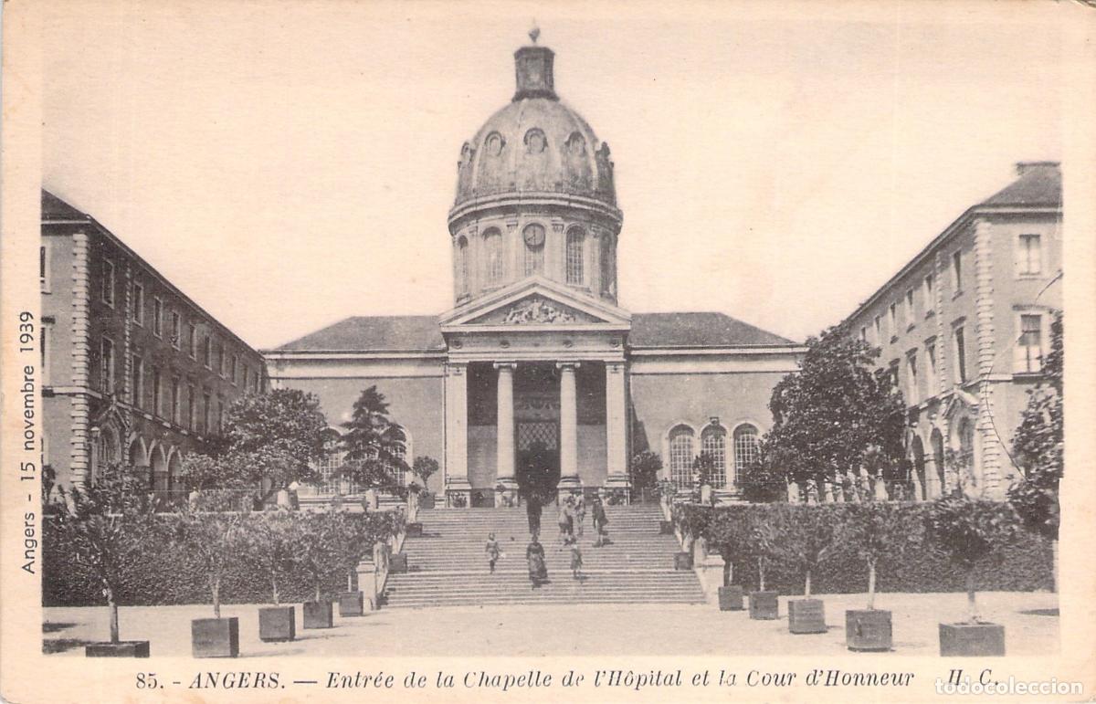 Cartes Postales: Postal de la entrada a la Capilla del Hospital en Angers, Francia