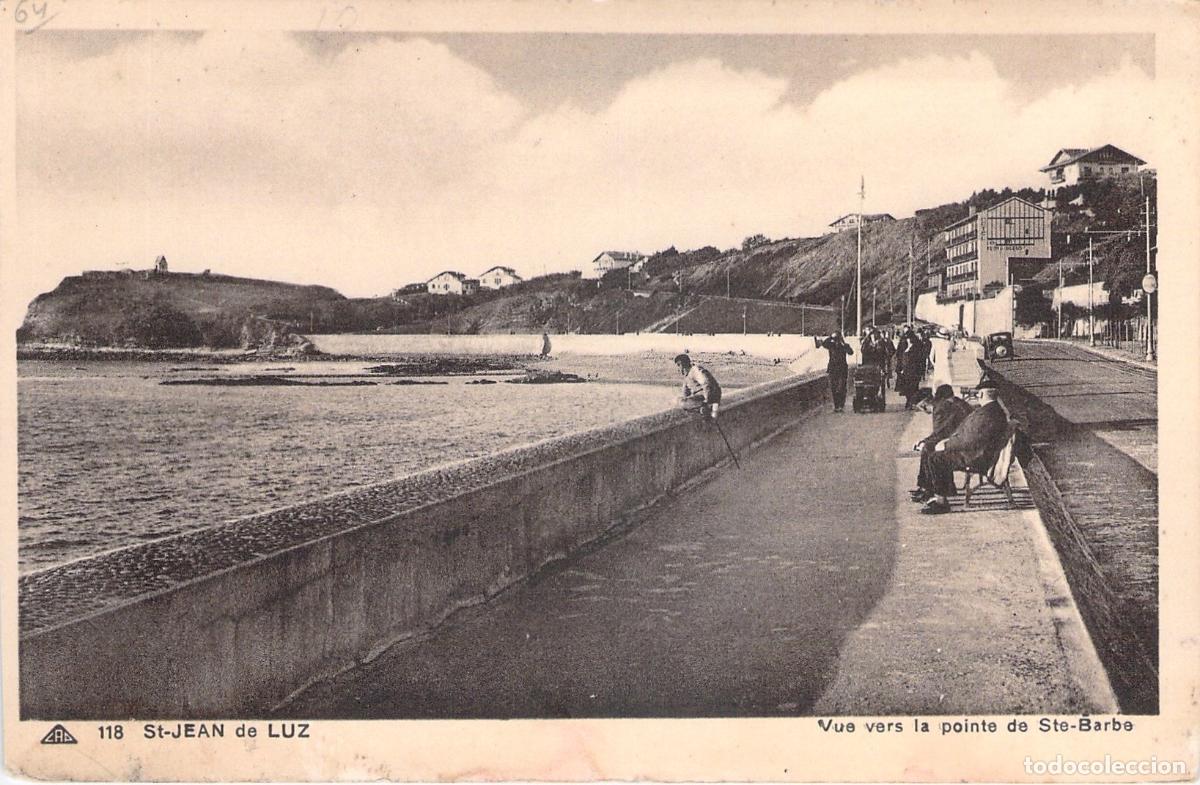 Postais: Postal de St-Jean de Luz, vista hacia la punta de Sainte-Barbe