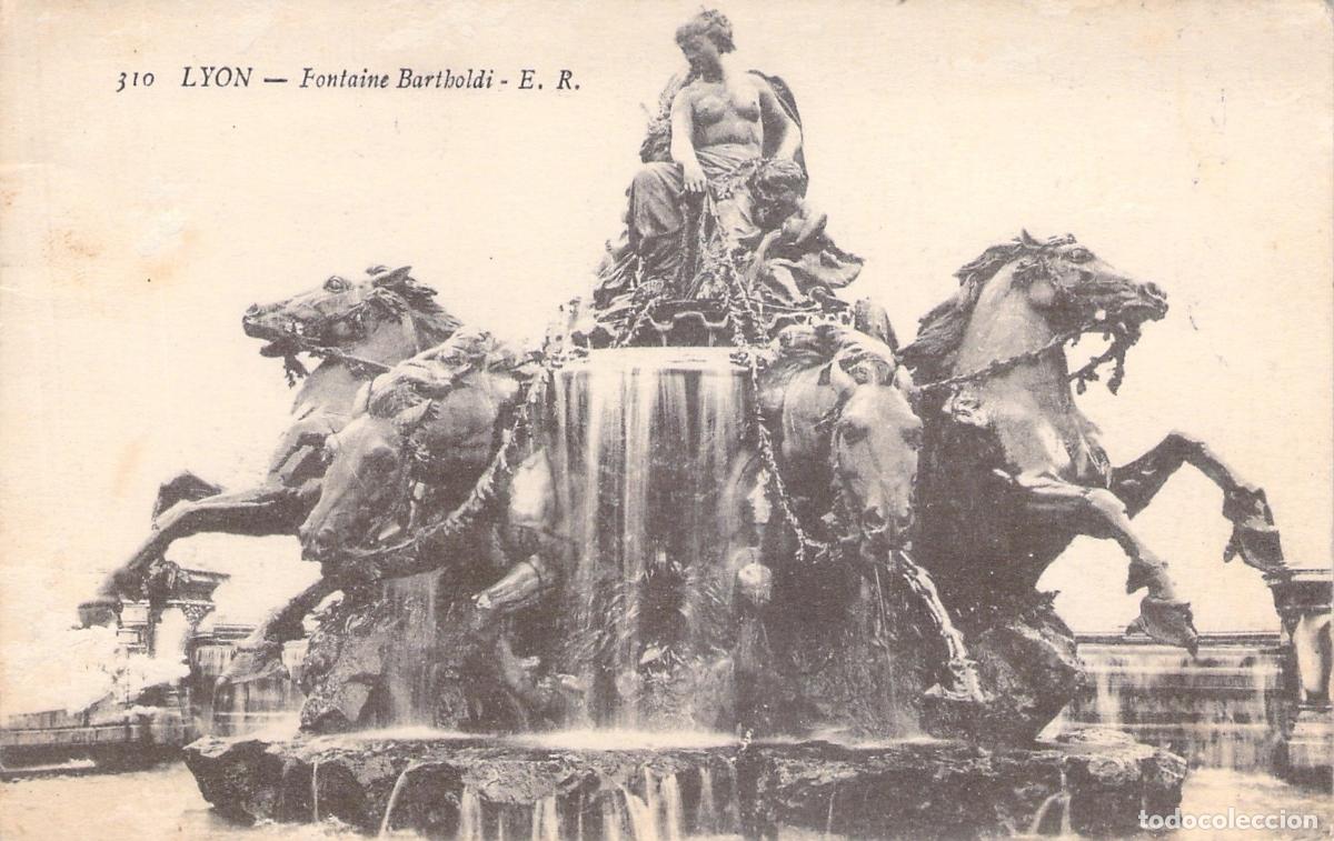 Postais: Postal de la Fuente Bartholdi en Lyon Francia