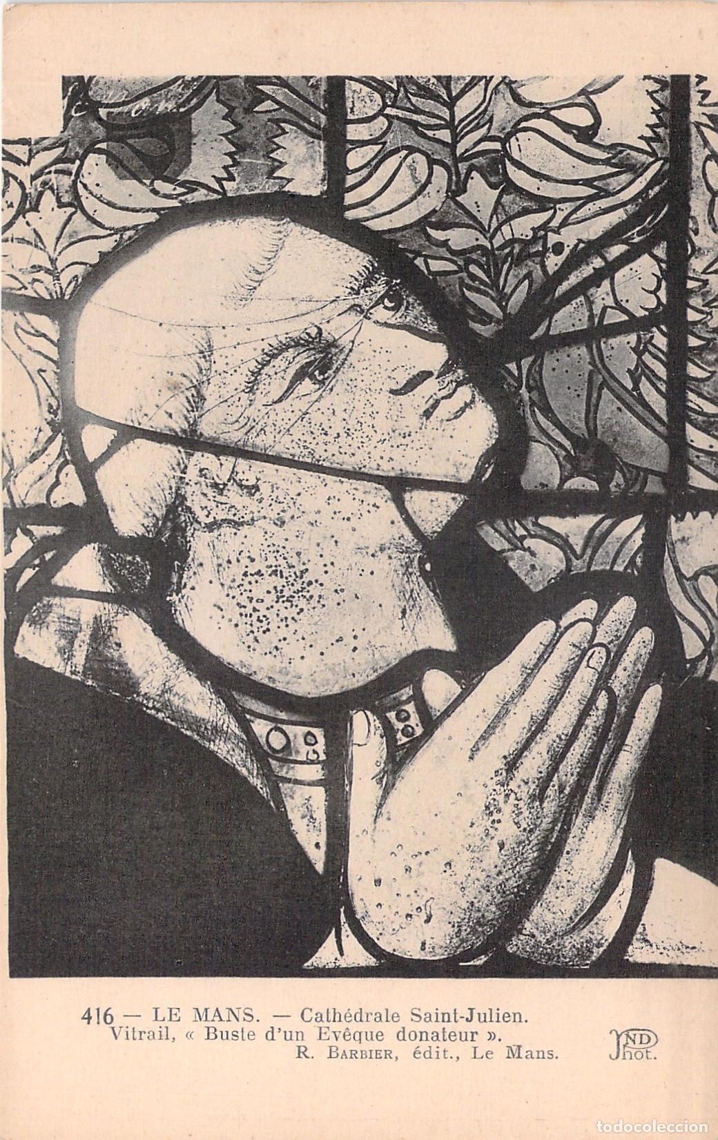 Postais: Postal de vitral de la Catedral de Saint-Julien en Le Mans