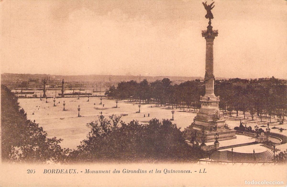 Cartes Postales: Postal de Bordeaux, Monumento de los Girondinos y Plaza de los Quinconces