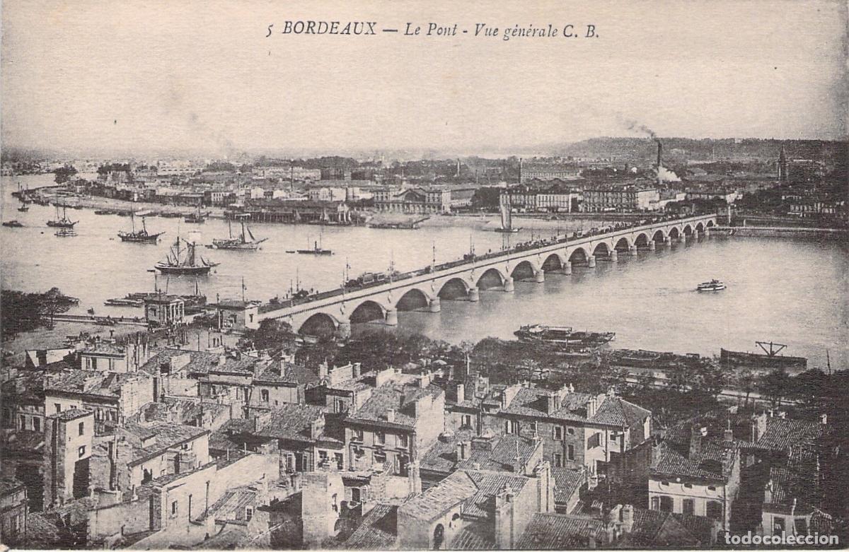 Cartes Postales: Postal de Burdeos Francia con vista del Pont de Pierre