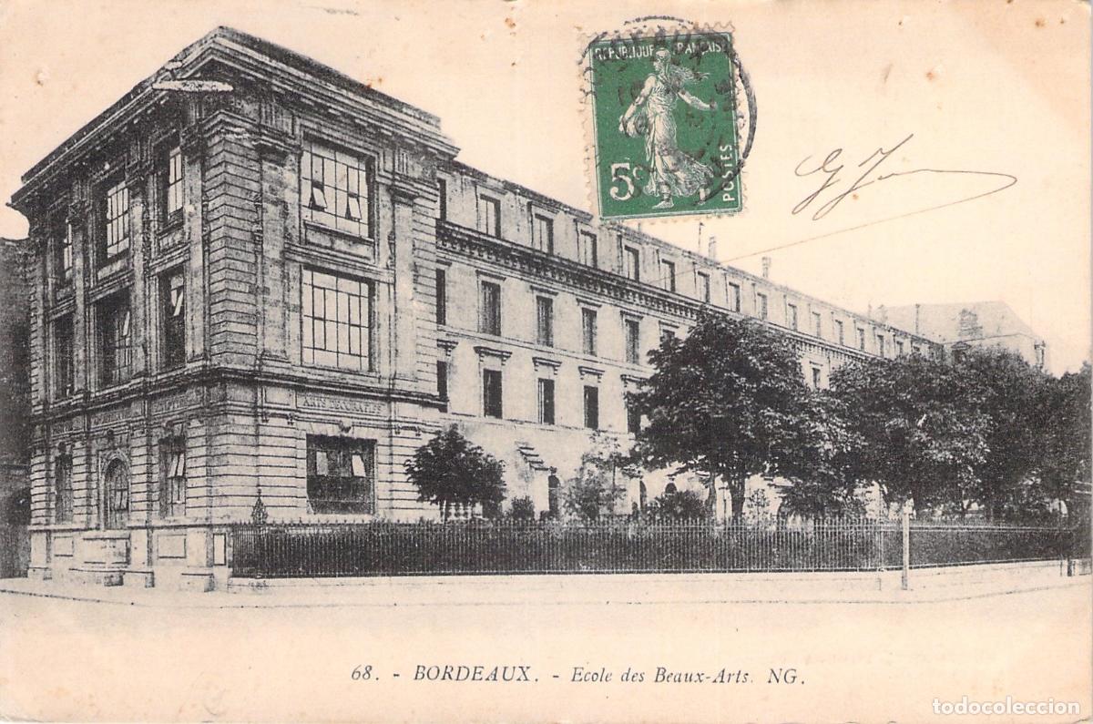 Postcards: Postal de la Ecole des Beaux-Arts en Burdeos, Francia
