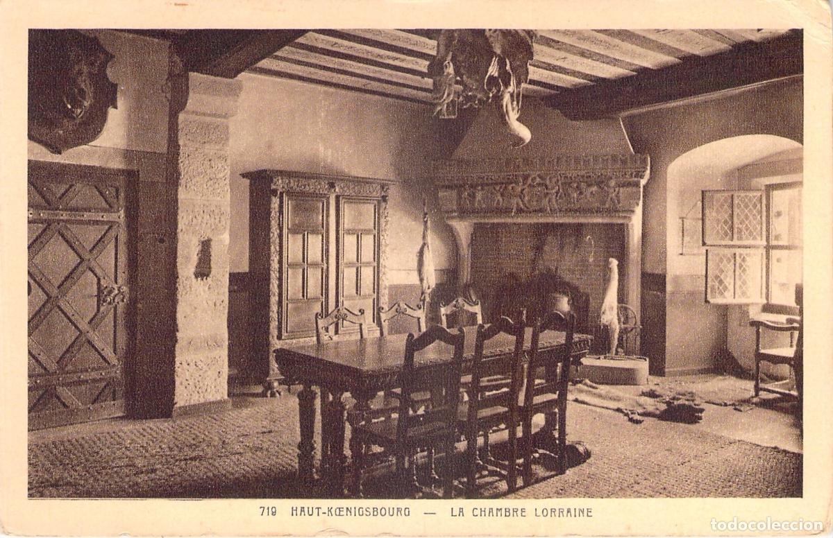 Cartoline: Postal del Castillo Haut-Koenigsbourg - La Chambre Lorraine, Francia