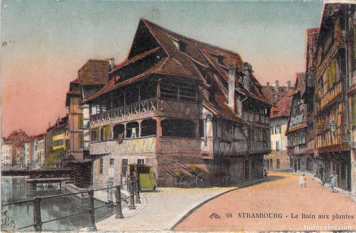 Postcards: Postal antigua de Le Bain aux plantes en Estrasburgo