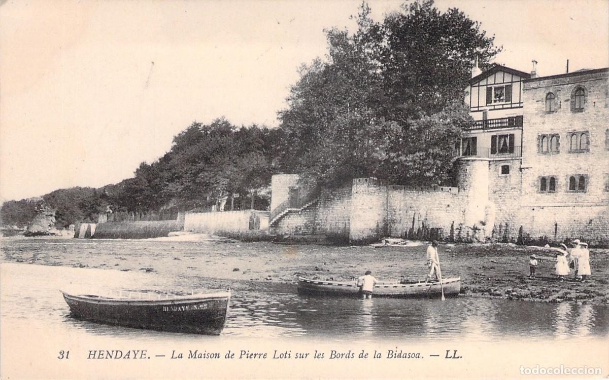 Postales: Postal de la Maison de Pierre Loti en Hendaye a orillas del Bidasoa