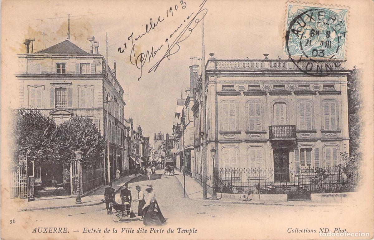 Postales: Postal de la entrada de la ciudad Porte du Temple en Auxerre