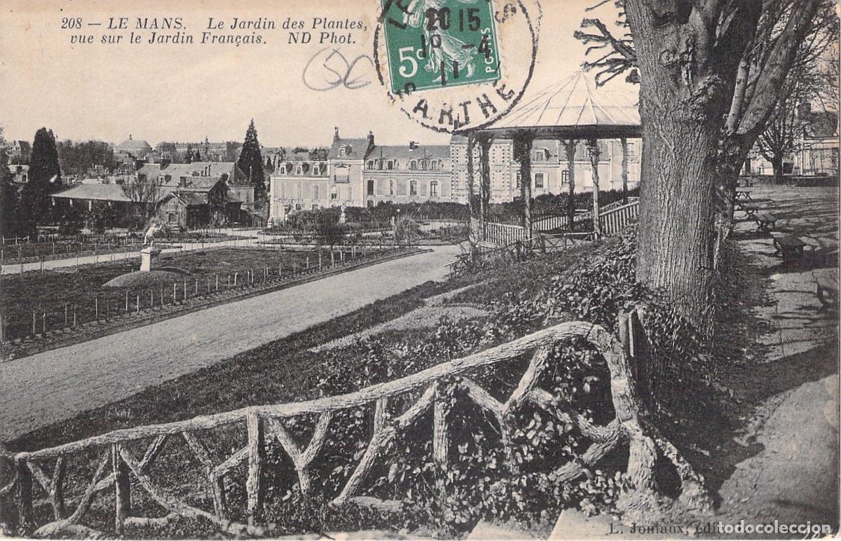 Postales: Postal de Le Mans: Jard&iacute;n de las Plantas y Jard&iacute;n Franc&eacute;s