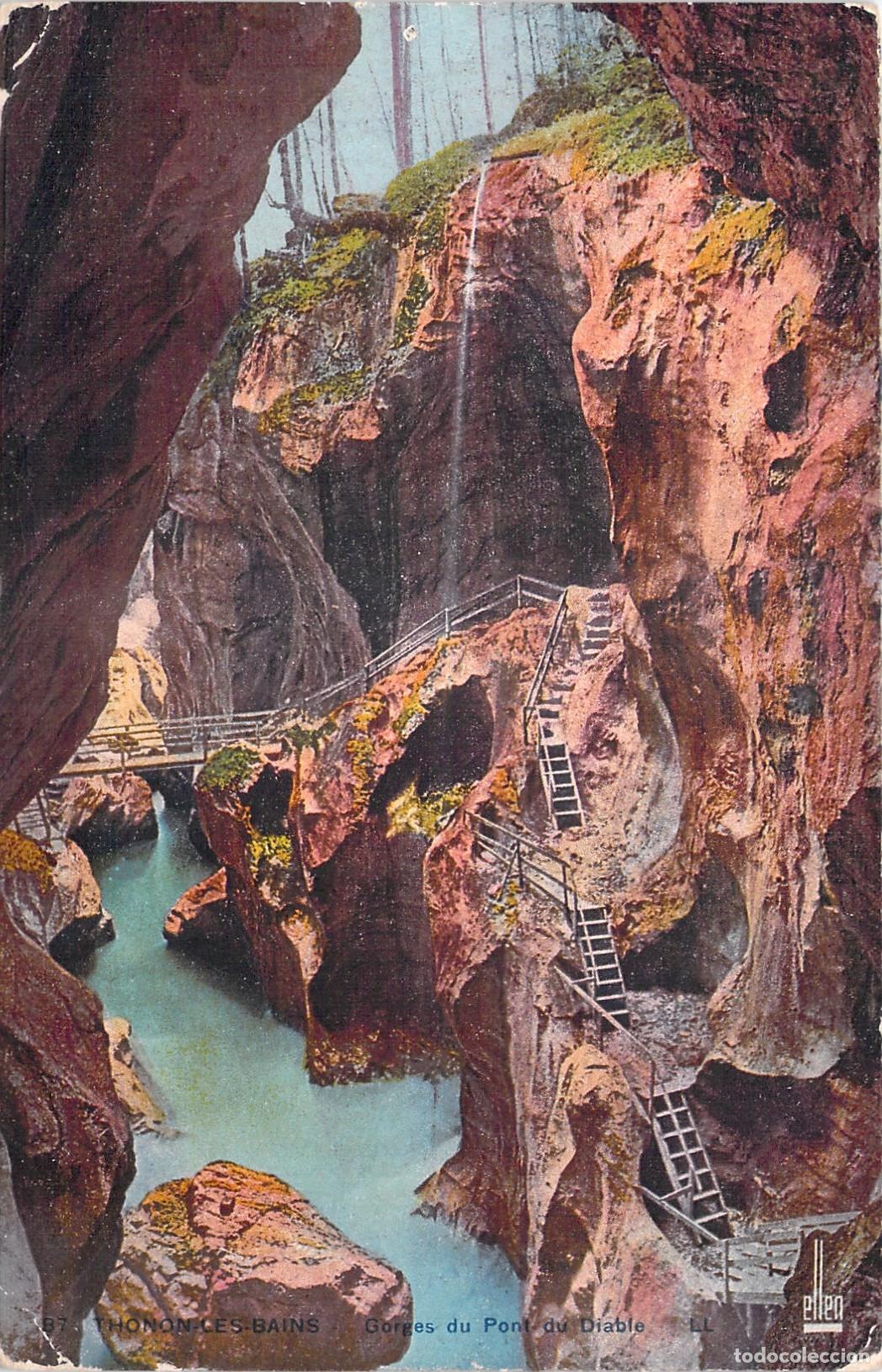 Postales: Postal de Gorges du Pont du Diable cerca de Thonon-les-Bains, Francia
