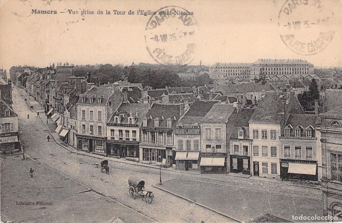 Postkarten: Postal de vista urbana de Mamers, Francia