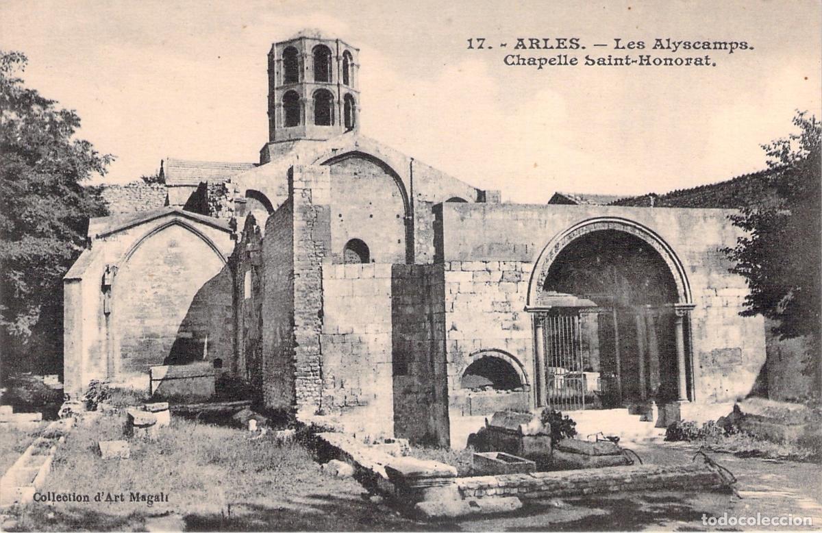Postkarten: Postal de la Capilla Saint-Honorat en Les Alyscamps, Arles, Francia