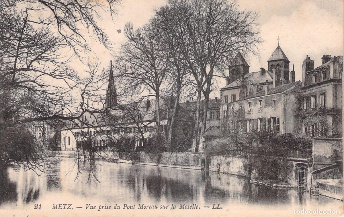 Postkarten: Postal de Metz: Vista del r&iacute;o Mosela desde el Puente Moreau