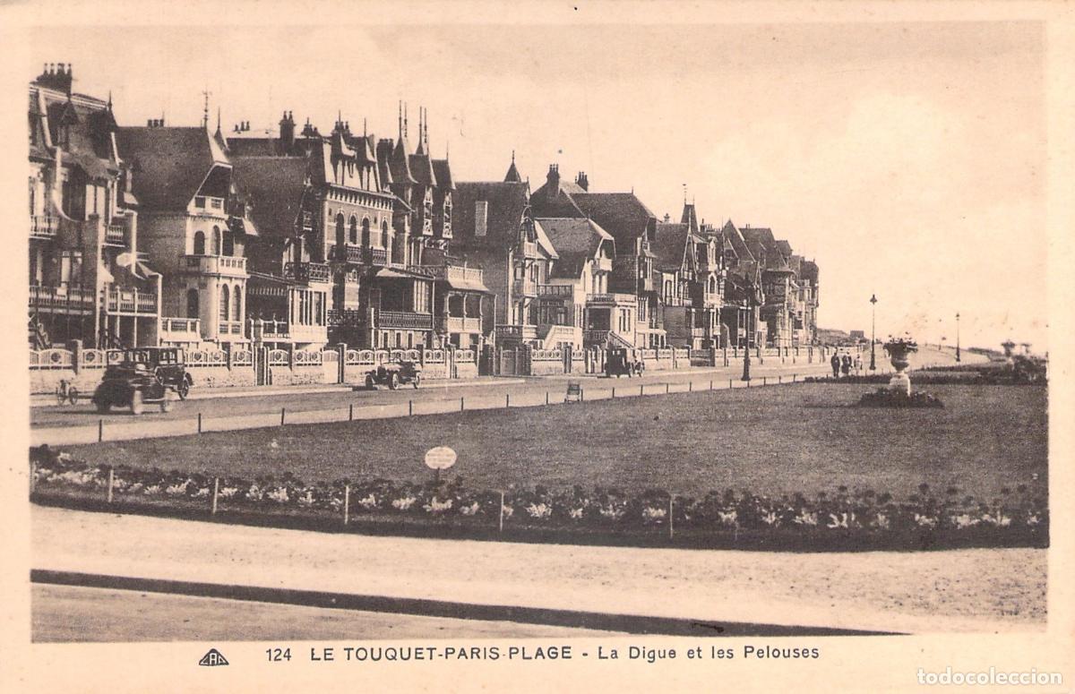 Postales: Postal de Le Touquet-Paris-Plage, La Digue y las zonas verdes