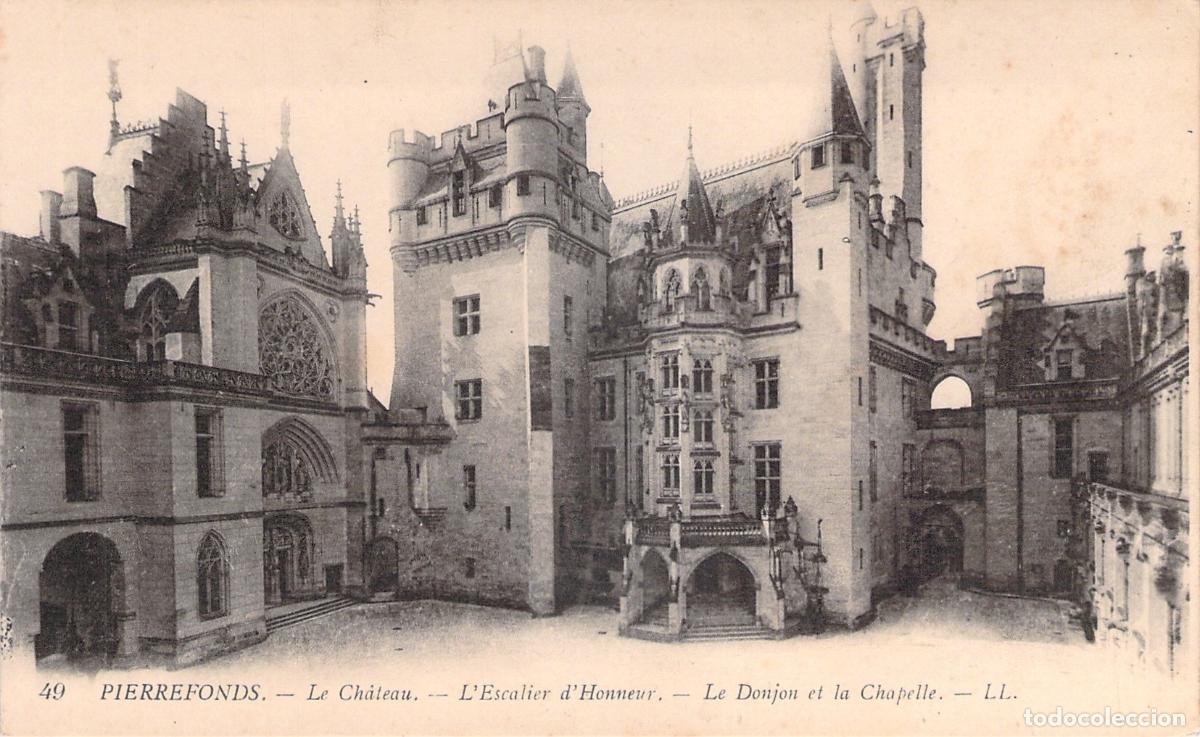 Postales: Postal de Castillo de Pierrefonds, Francia, Escalinata de Honor y Capilla