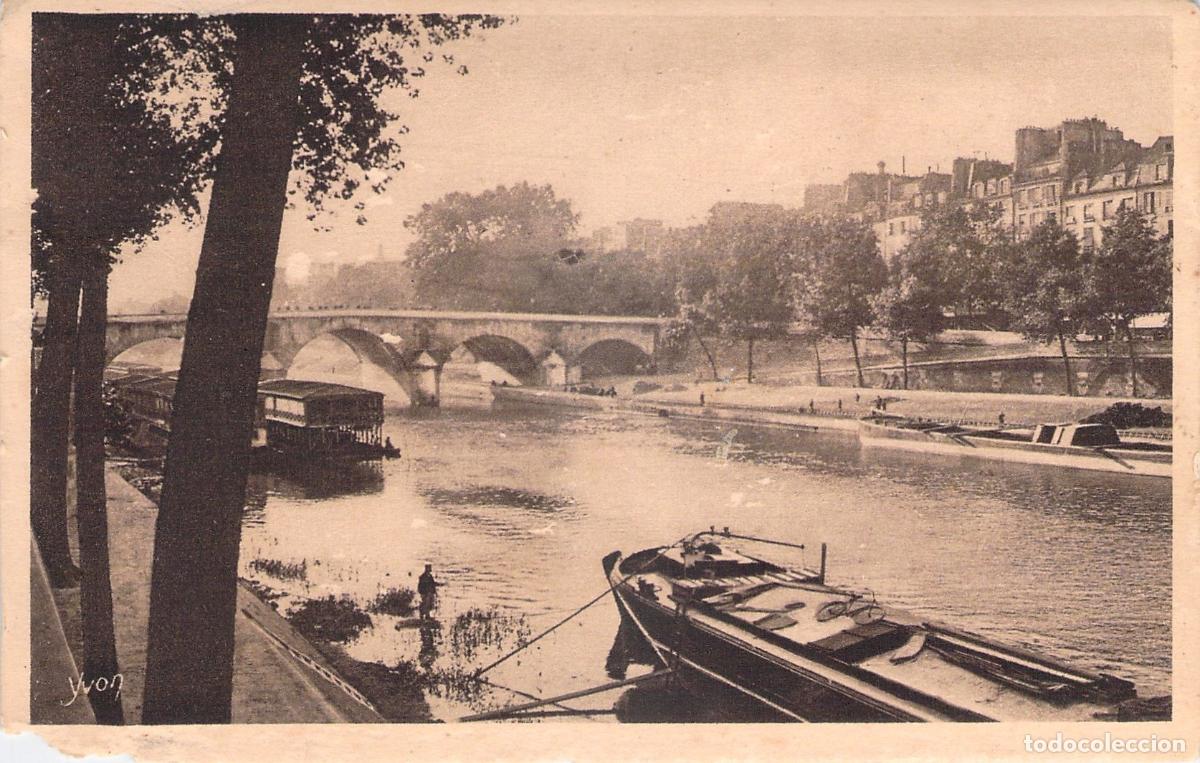 Postales: Postal de Paris vista del Quai d'Anjou y el rio Sena