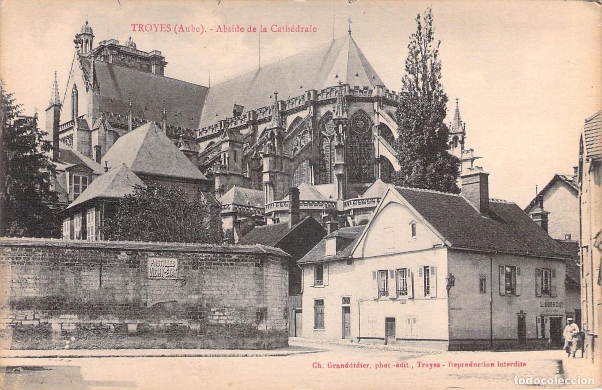Postales: Postal de la Catedral de Troyes en Aube Francia