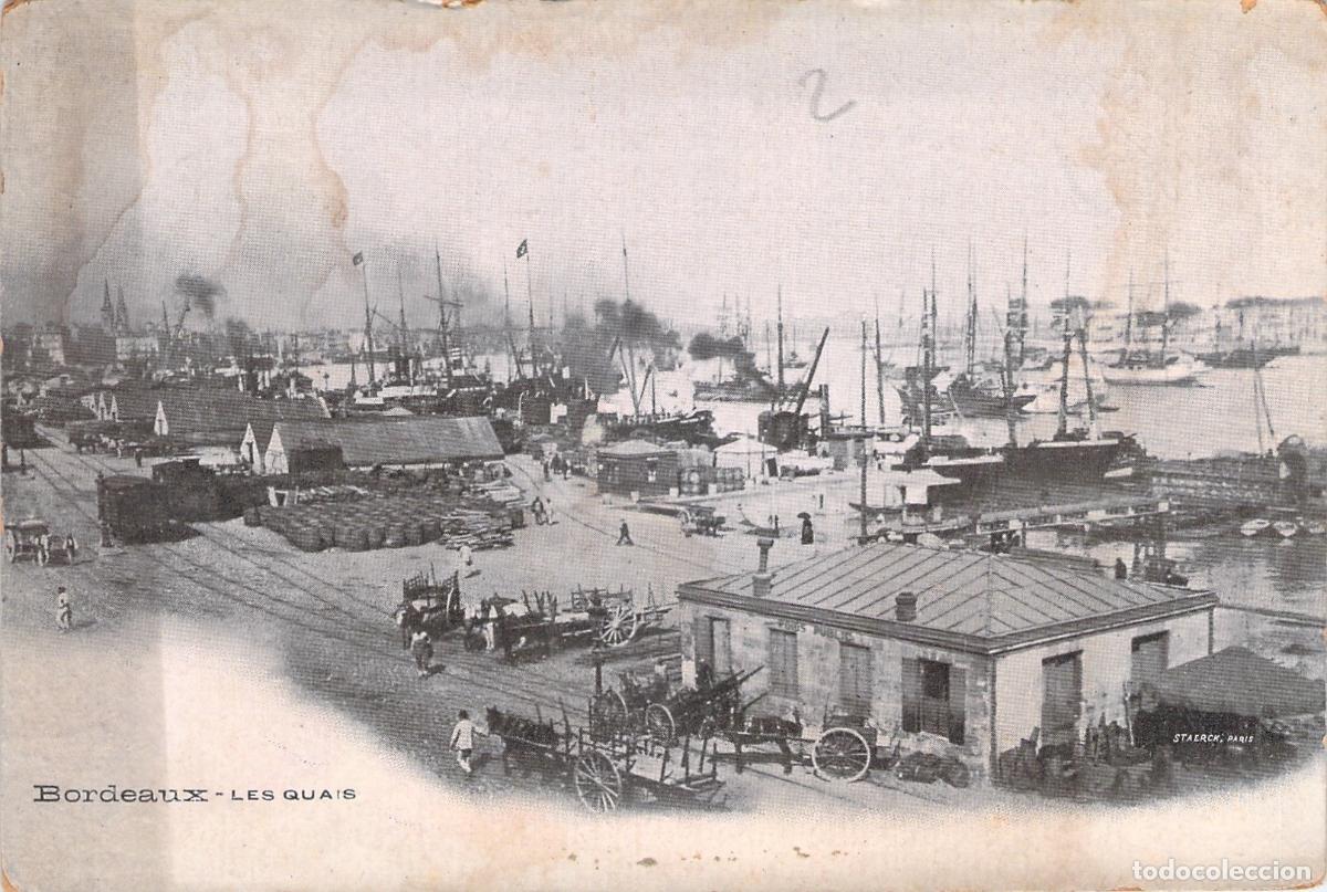 Postales: Postal de los muelles del puerto de Burdeos, Francia