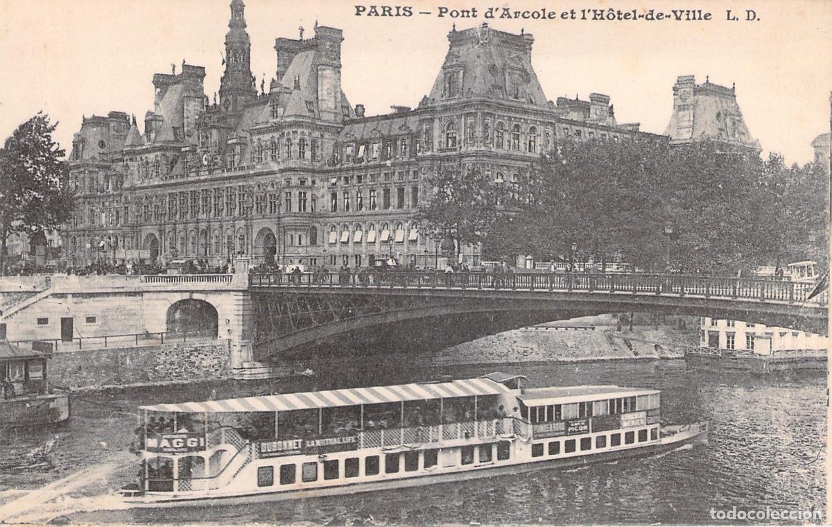 Postales: Postal de Par&iacute;s: Pont d'Arcole y el H&ocirc;tel de Ville