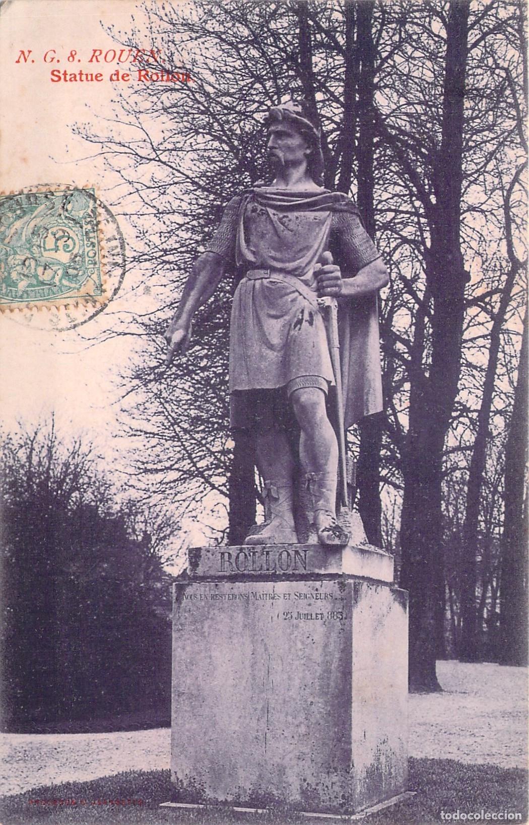 Postales: Postal de la Estatua de Rollo en Rouen Francia
