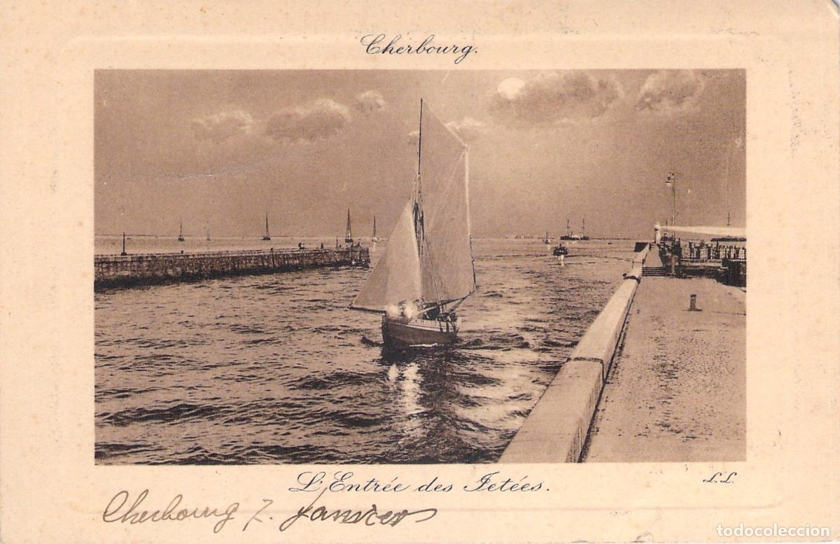 Postales: Postal de Cherbourg La Entrada de los Muelles