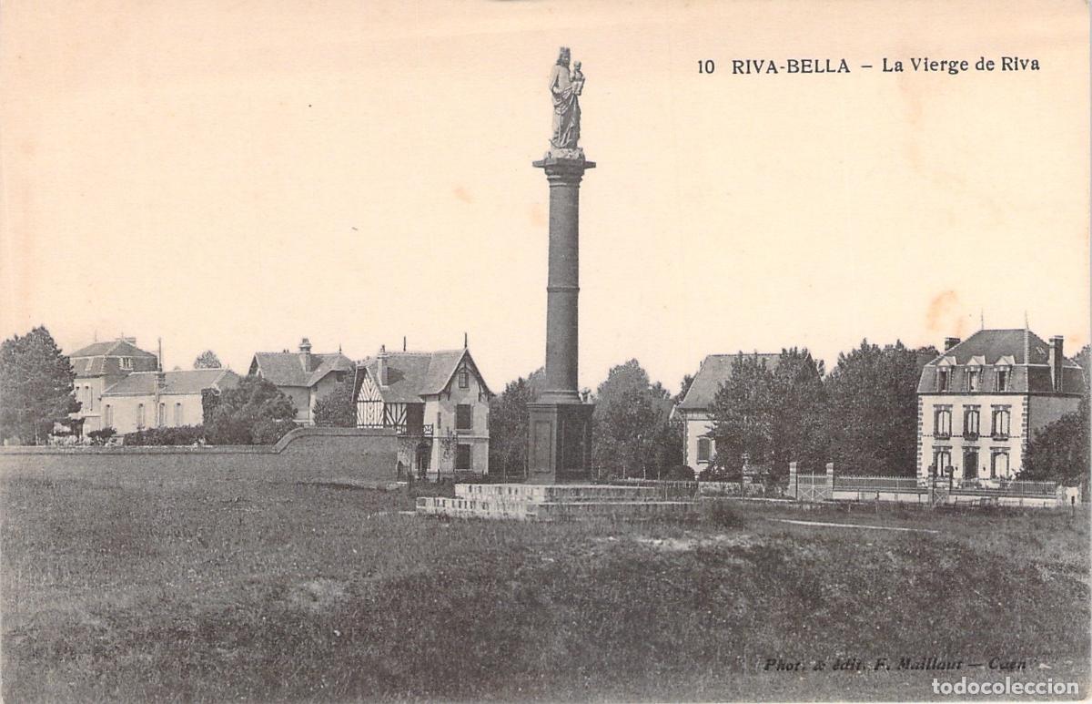 Postales: Postal de Riva-Bella, estatua de la Virgen