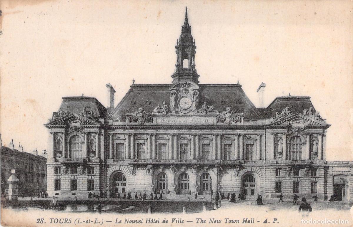 Postales: Postal de Tours Francia H&ocirc;tel de Ville Ayuntamiento