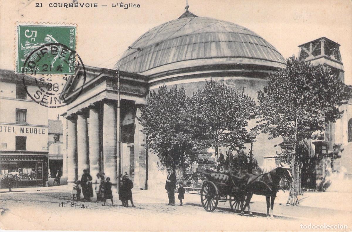 Postales: Postal de la iglesia de Courbevoie, Francia