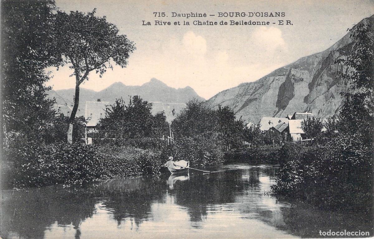 Postales: Postal de Bourg-d'Oisans Dauphin&eacute; y la cordillera de Belledonne