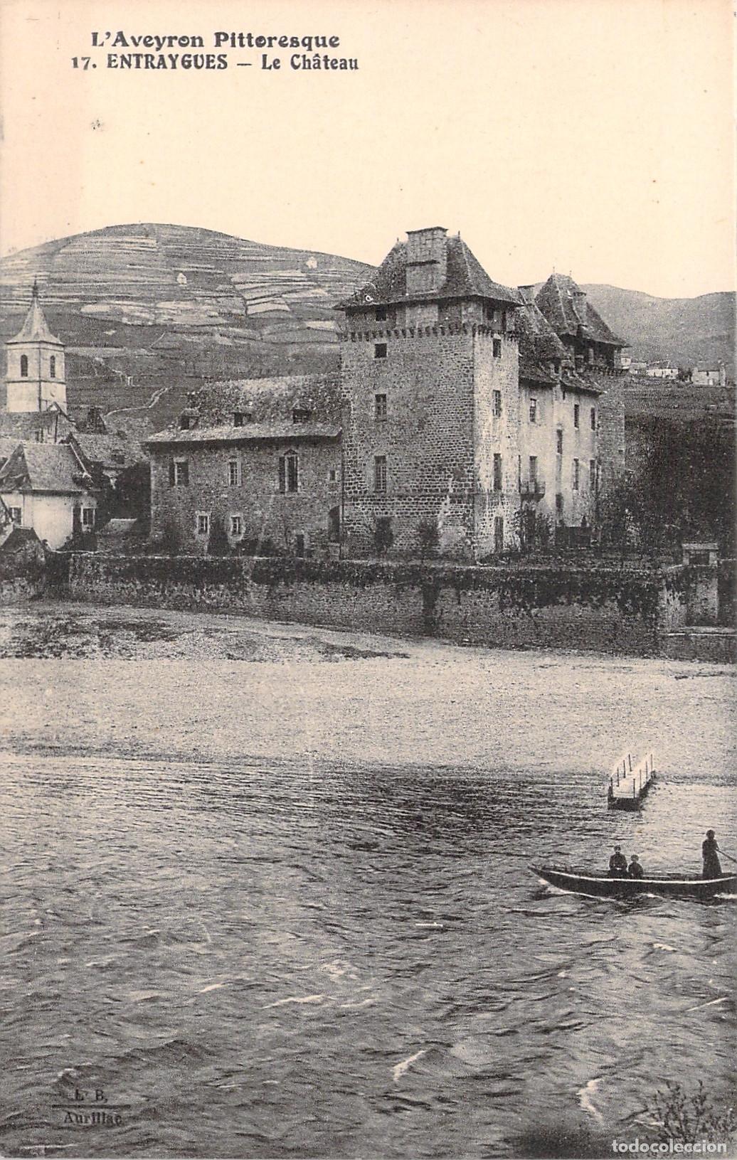 Postales: Postal de Entraygues Aveyron Francia el Castillo junto al r&iacute;o